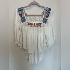 Free People Embroidered blouse